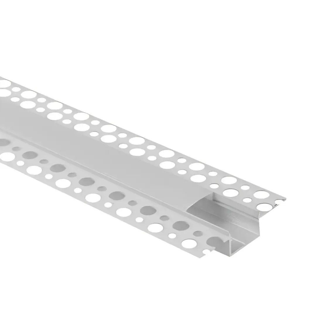 1m Aluminiumprofil | 55,8x12,5mm | Vit | Inbyggnad | För LED strips