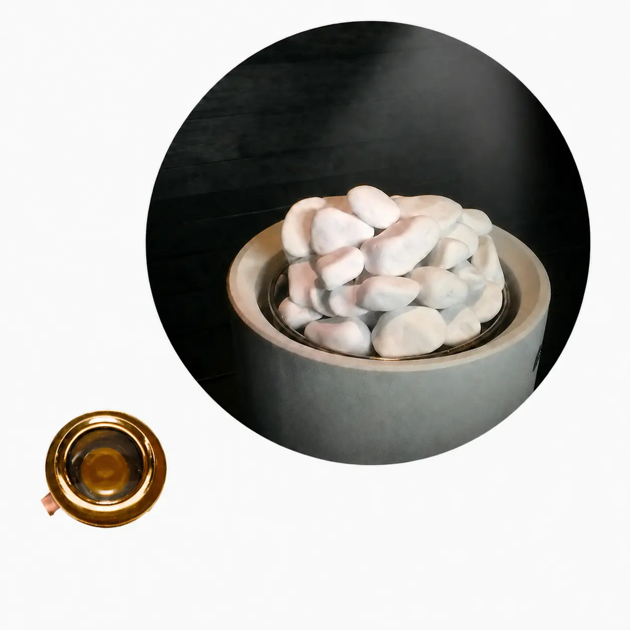 Bastubelysning | Guld | 1 spot | 3000K | ovanför bastuaggregatet