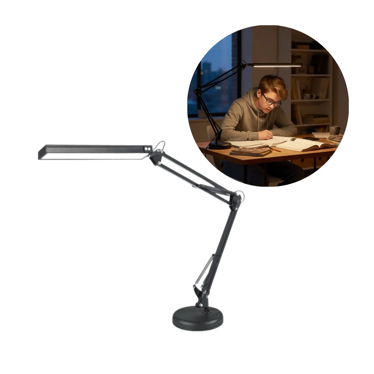 Skrivebordslampe LED | 800lm | 14W | TENUIX | Sort