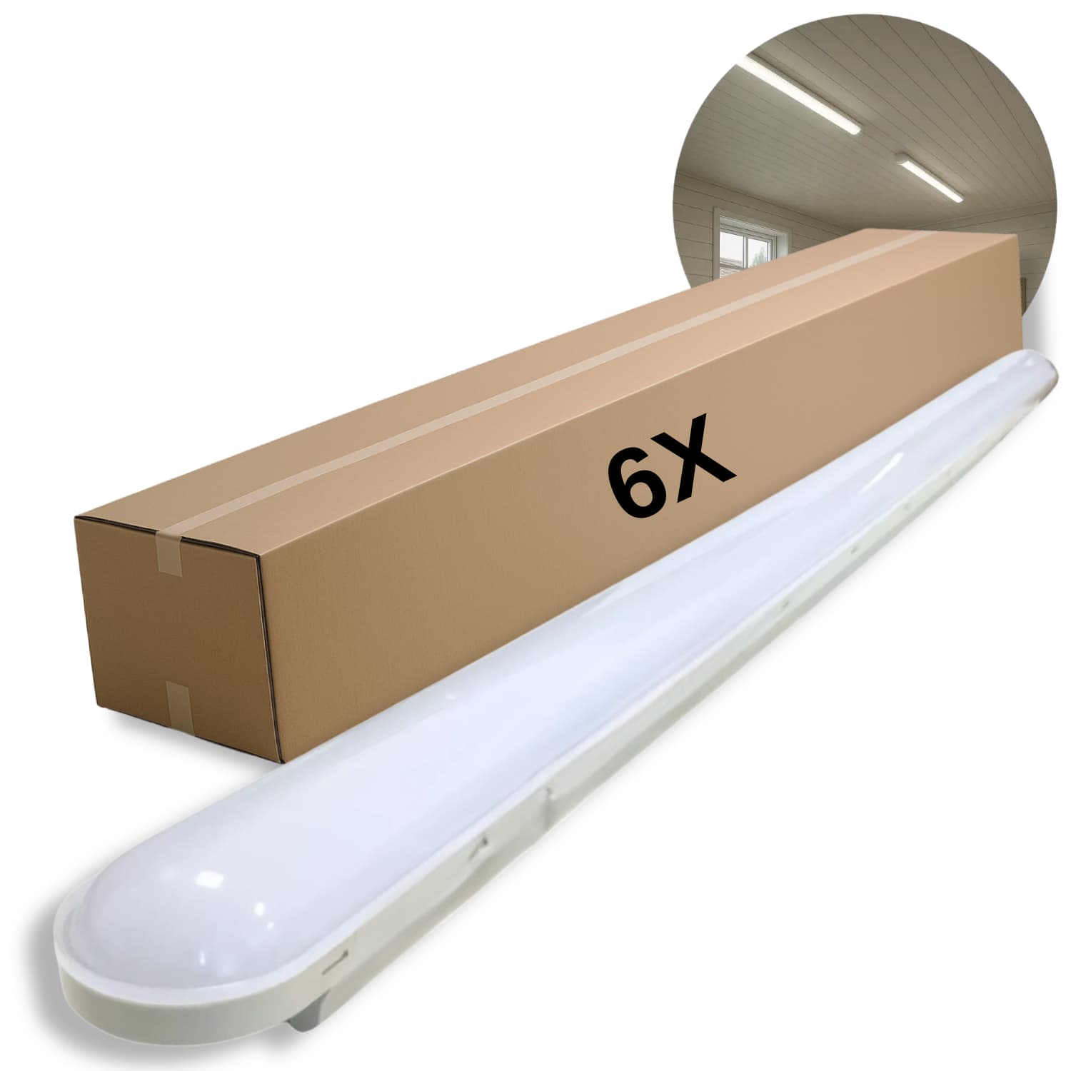 LED Leuchte 120 cm | 6er-Pack | 4000 K | 156 lm/W | 36 W | IP65 | SolidLine | Durchgangsverdrahtet