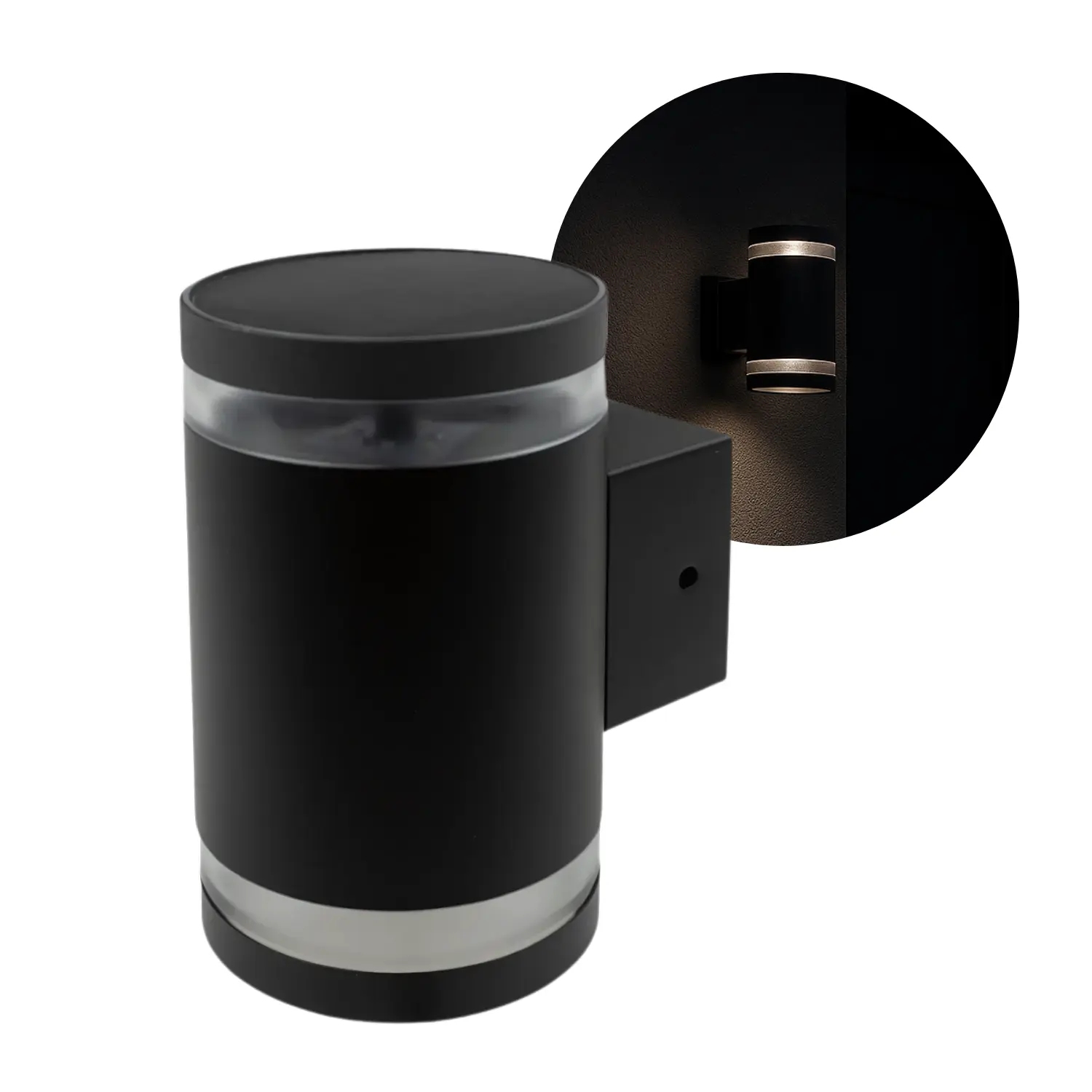 Solcellelampe - Væglampe - IP44 - 4000K - Sort