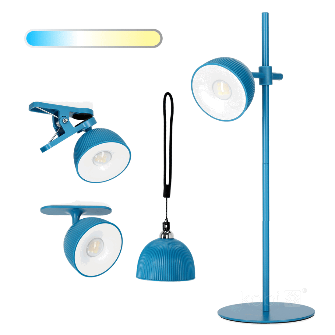 Tischleuchte mit Batterie | Blau | 4in1 | CCT | 150lm | Dimmbar | 1200mAh