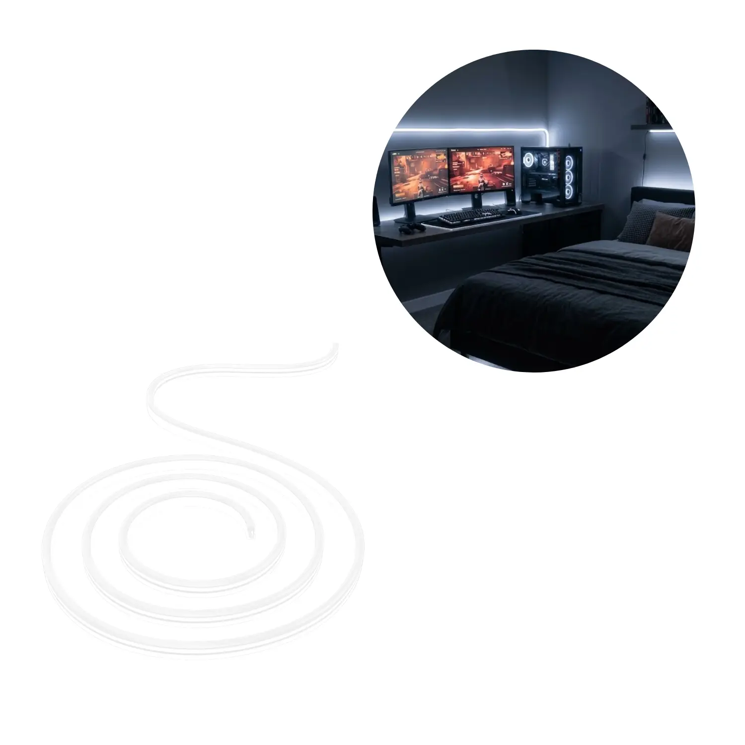 NEON 230 V LED-remsa | 6500 K | 450 lm/m | 10 W/m | IP65 | BRY-NEON