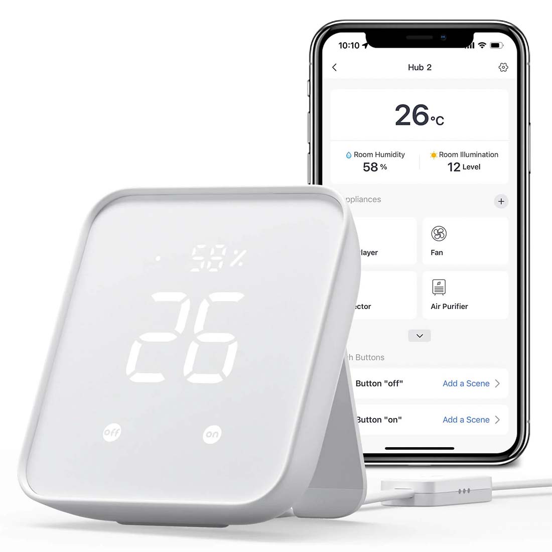 SwitchBot Hub 2 - Hub Domotique Avec Capteur De Contact Intégré, Compatible Alexa, HomeKit, Google