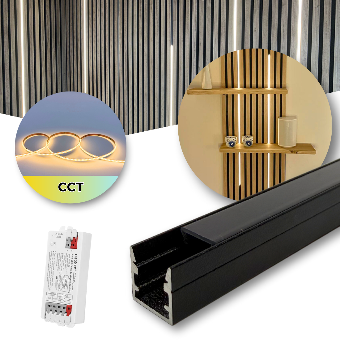 LED für Akustikpaneel | CCT | 120cm | Inkl. Controller & Profil