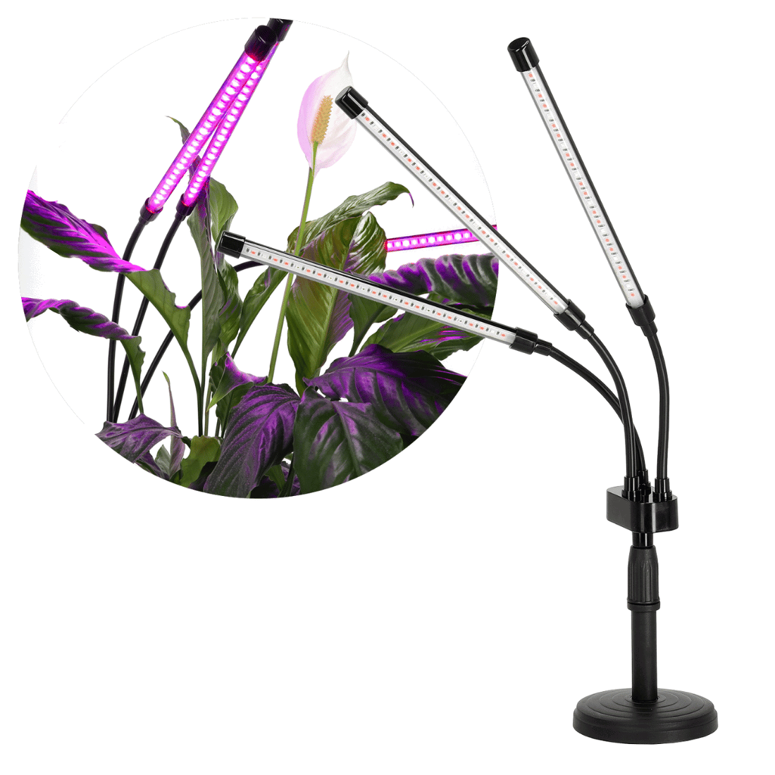 LED Grolys Lampe - 3 lyselementer