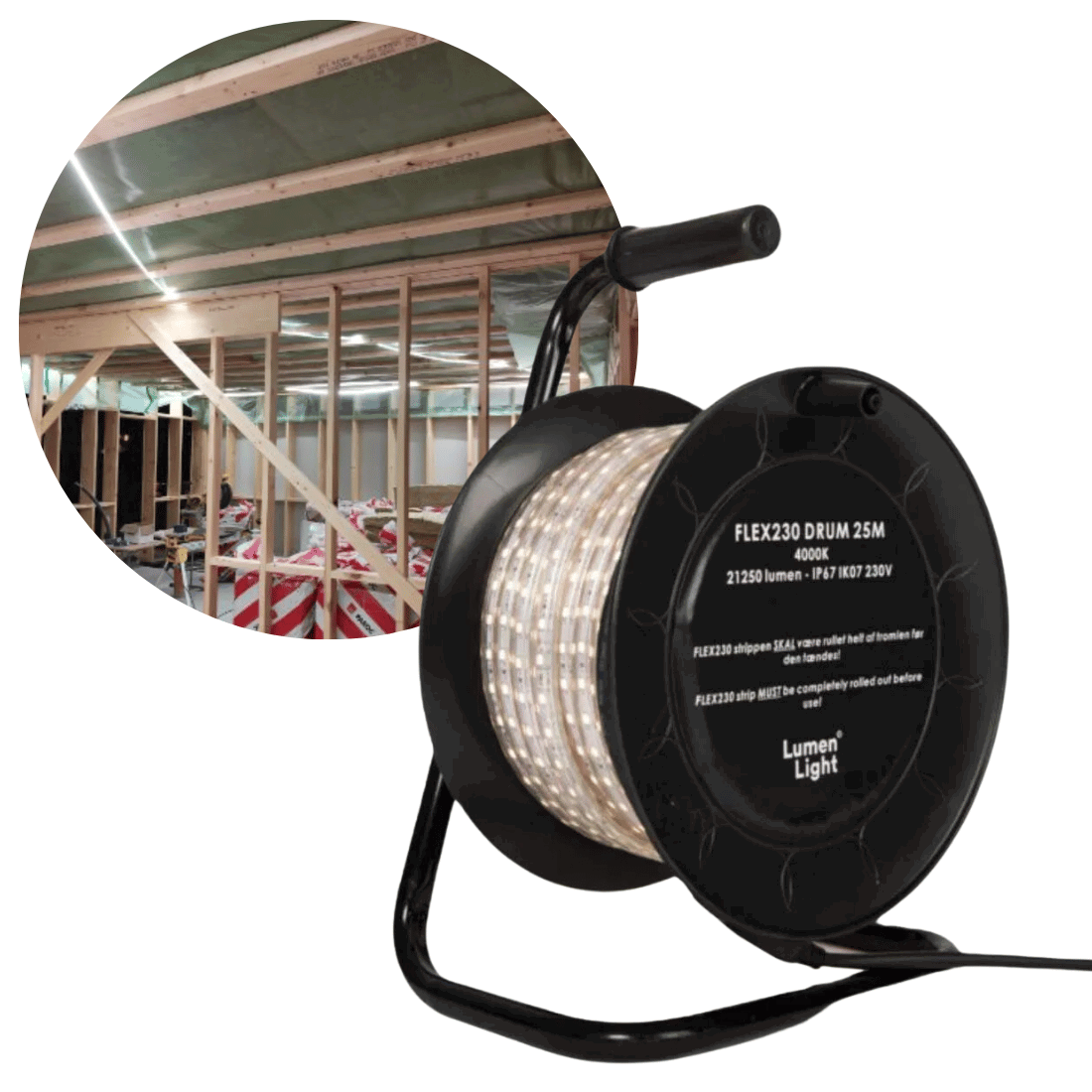 LED strip trumma | 25m | 230V | 850lm | 4000K | IP67