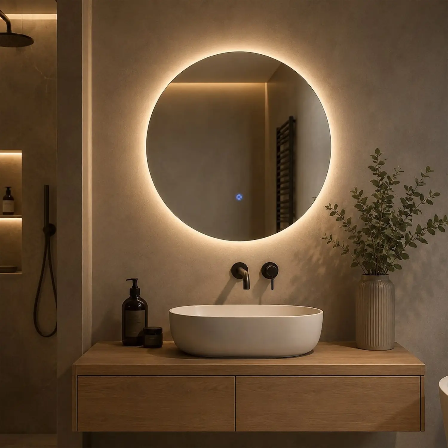 Spegel med LED-belysning | 3000K–4000K–6000K | 1600 lm | 16 W | 600 mm