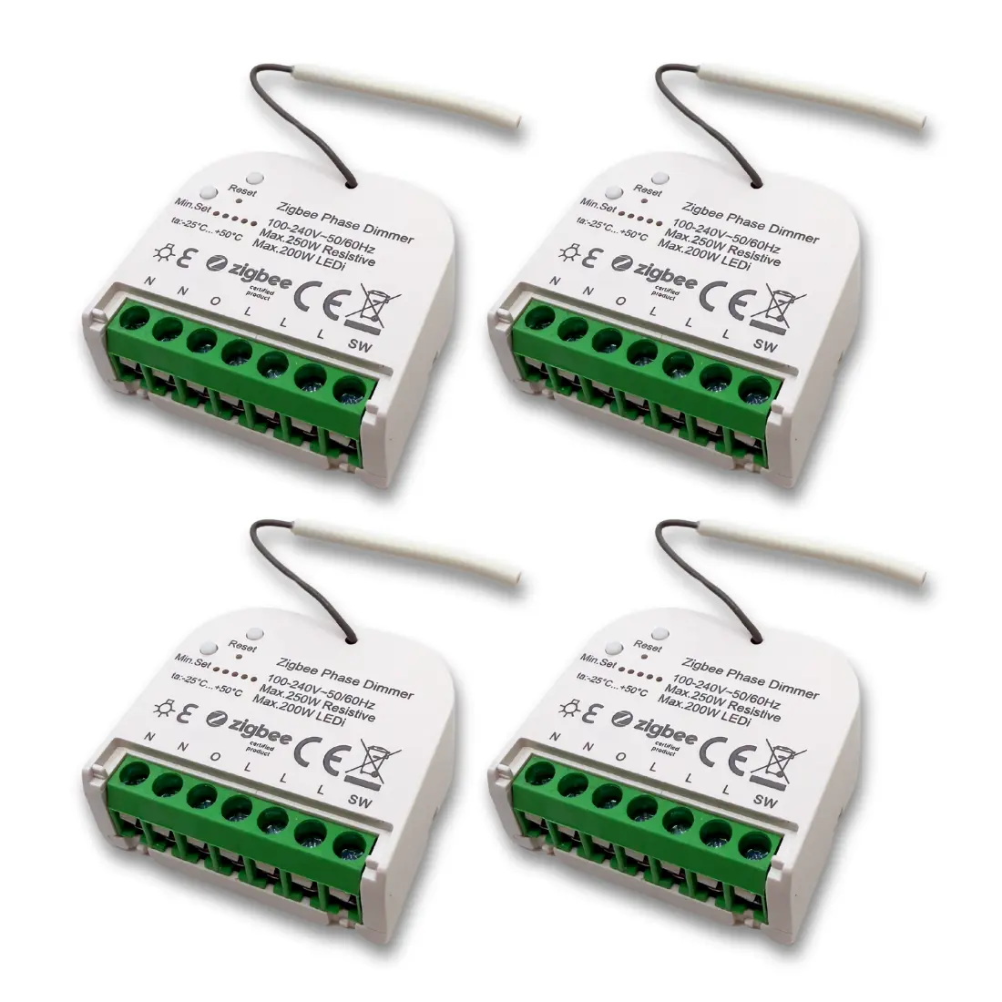 Box Dimmer Zigbee Mini V2 - 4-Pak - Max. 200W LED - Philips Hue Kompatibel