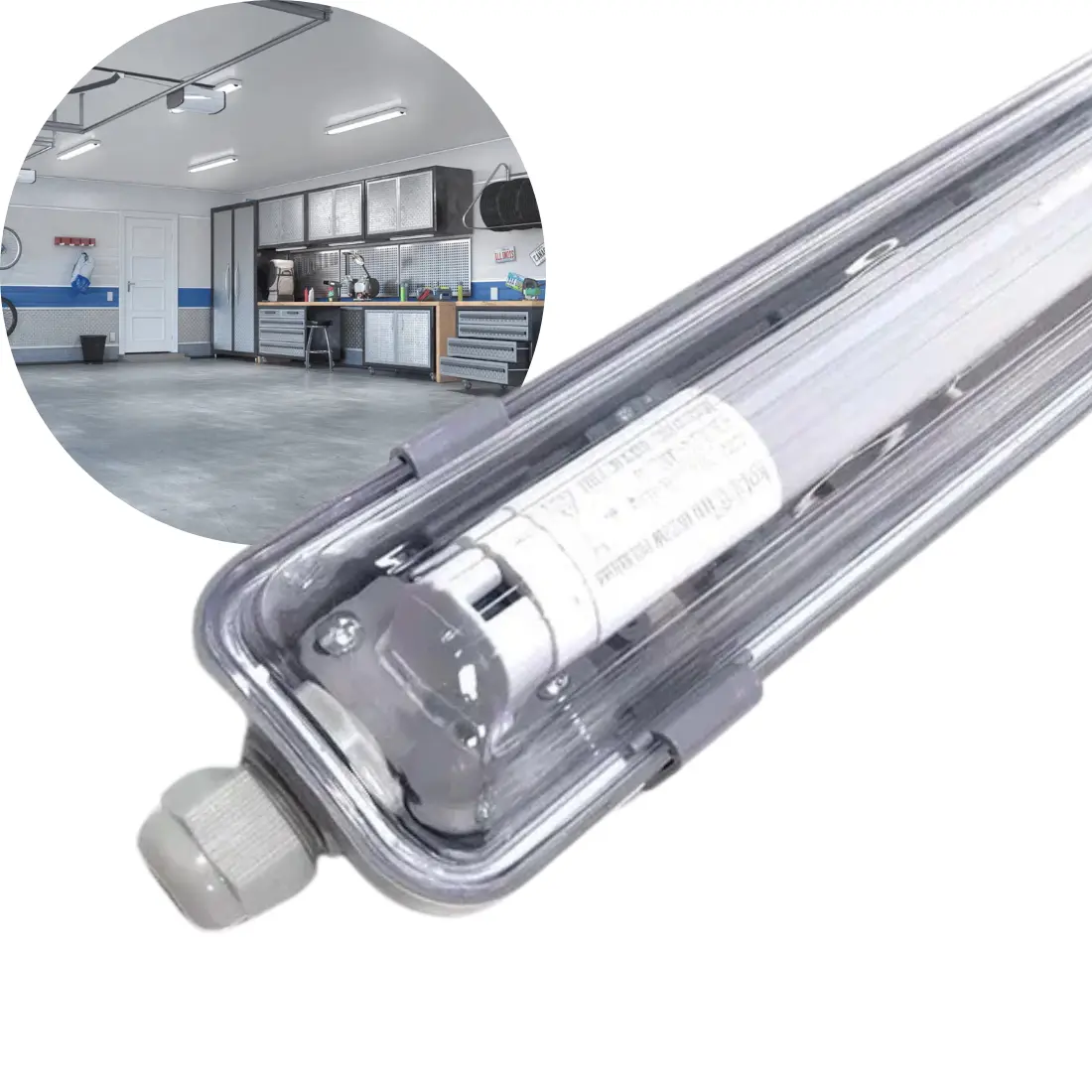Led Industriarmatur 150cm Ip65 4000k 3520lm 22w Single Led Armatur