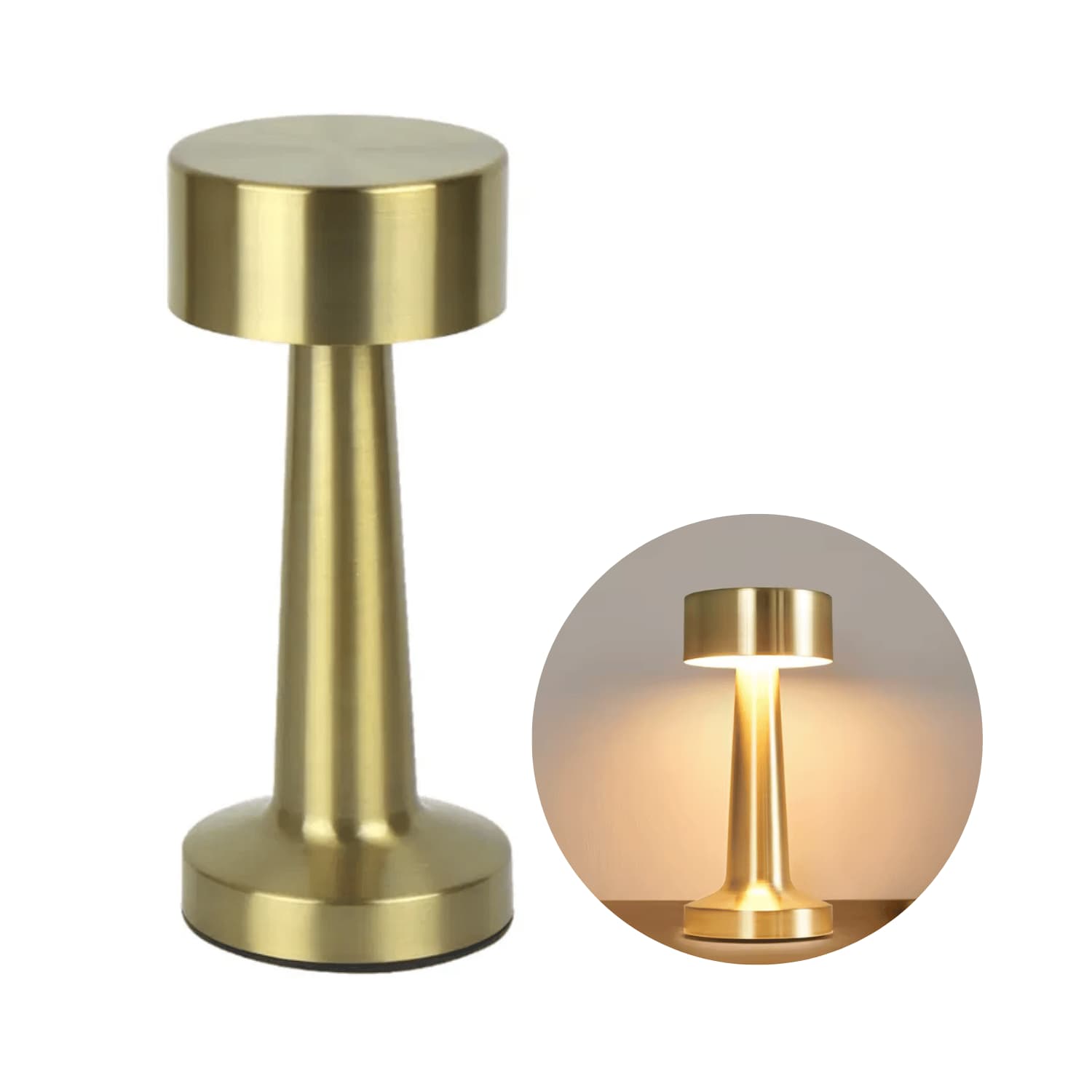 LED Bordlampe | Genopladelig | CCT | USB | Messing farve | 1W