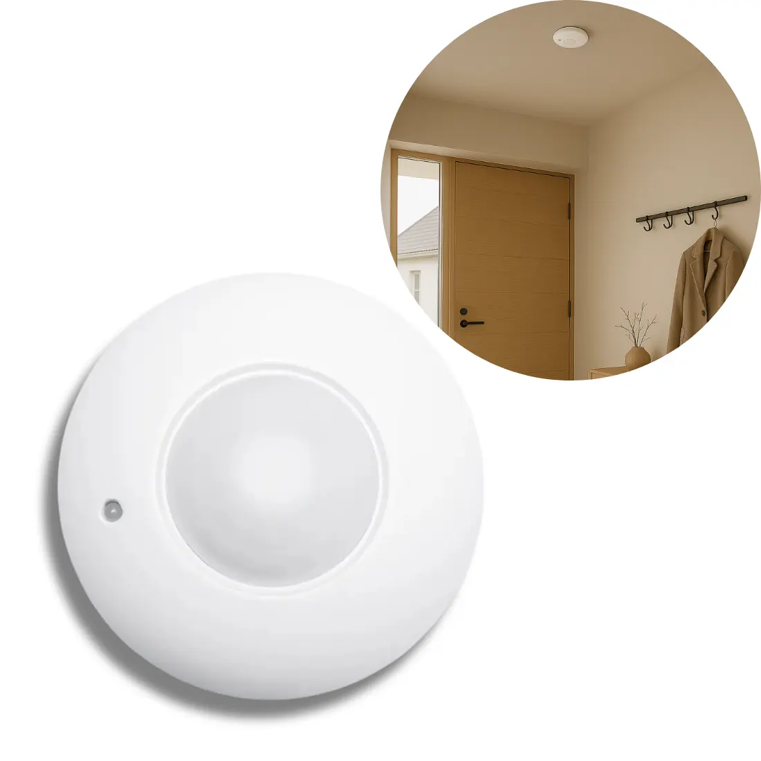 Bevægelsessensor 6m - 360° - Hvid - Indendørs