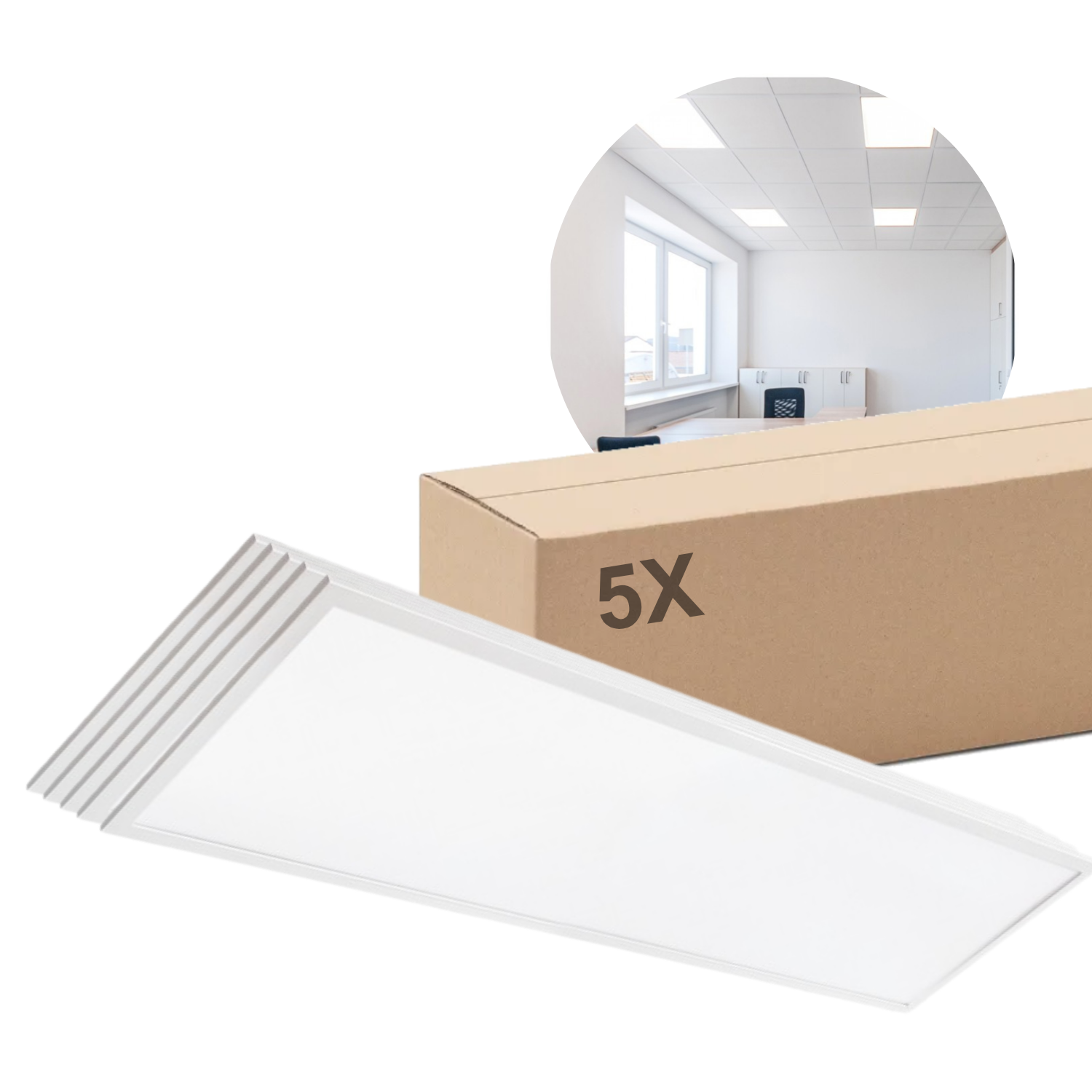 LED Panel 30x120 | 5-Pak | 4000K | 4320lm | 36W | NELIO G2 | Hvid