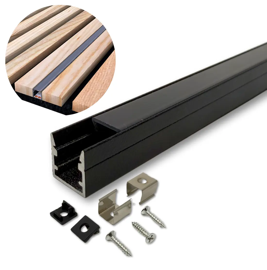 120cm  Aluprofile für Akustikpaneel | 10x10mm | Inkl. Diffusor und Halterungen