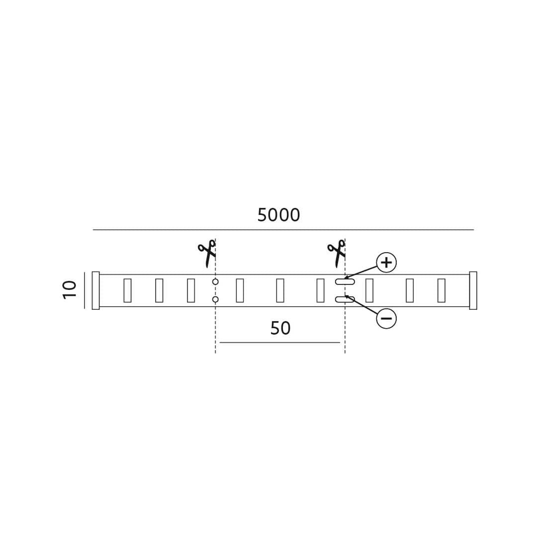 12V LED Strip | 5m | Gul Farve | 8 mm | 300 Dioder | Dæmpbar | IP65 | Udendørs LED List 12V | 5m | Gul färg | 8 mm | 300 dioder | Dimbar | IP65 | Utomhus
