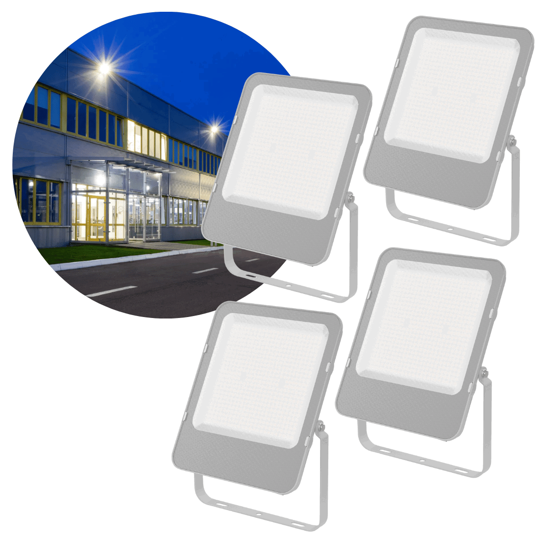 LED Strahler | 4-Pack | SMD | 200W | 32.000LM | 4000K | IP65