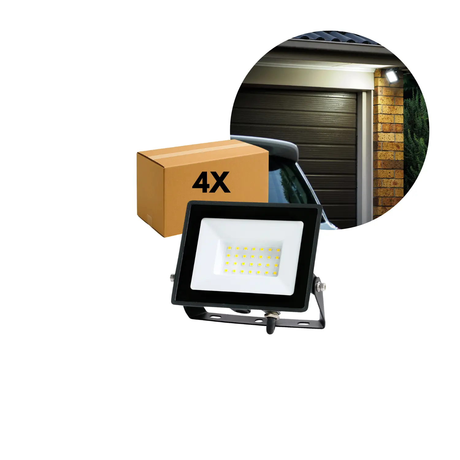 LED-strålkastare | 4-pack | 6500K | 2505lm | 30W | IP65