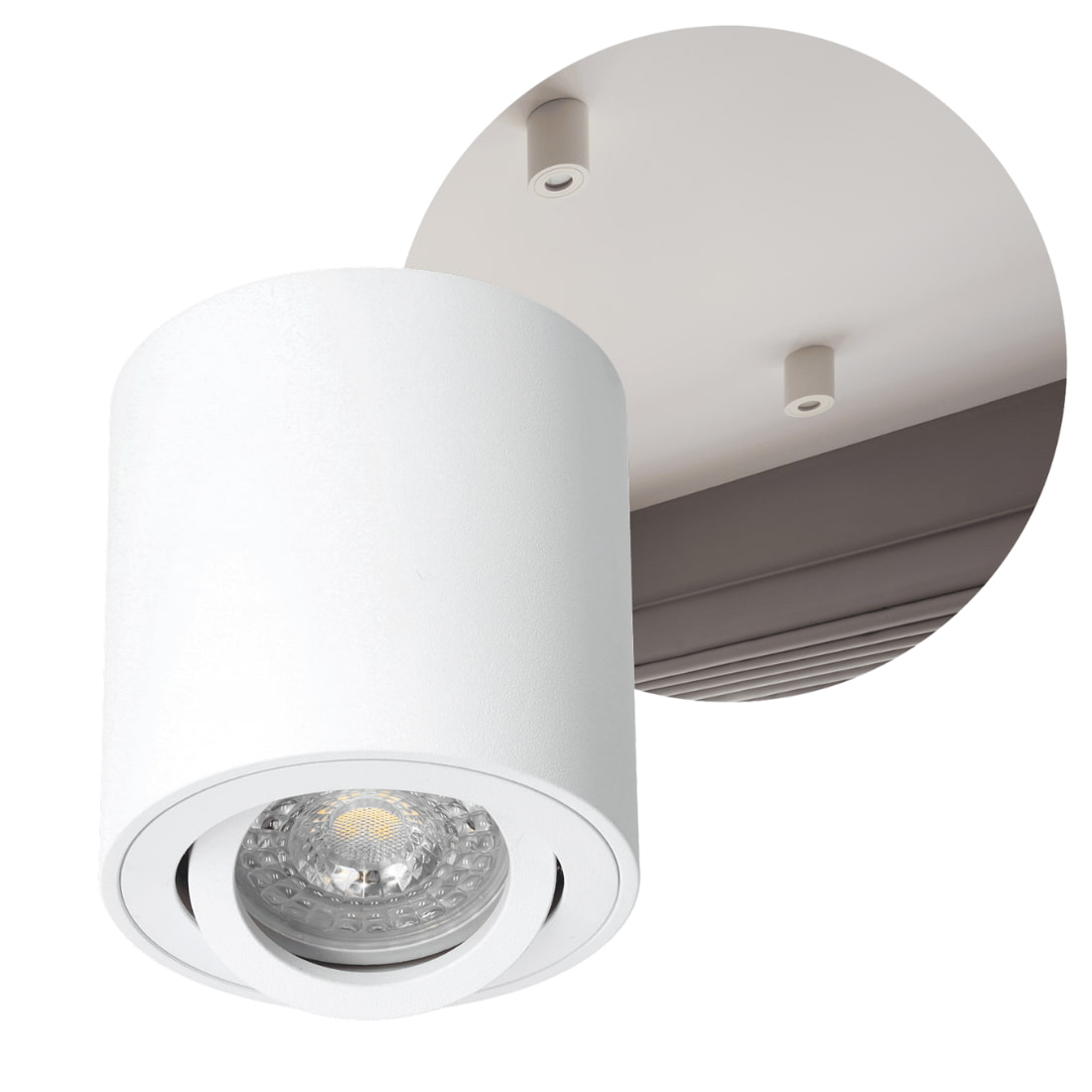 Påbygningsspot Hvid I m. Kip I Indendørs I 1xGu10 | OH36