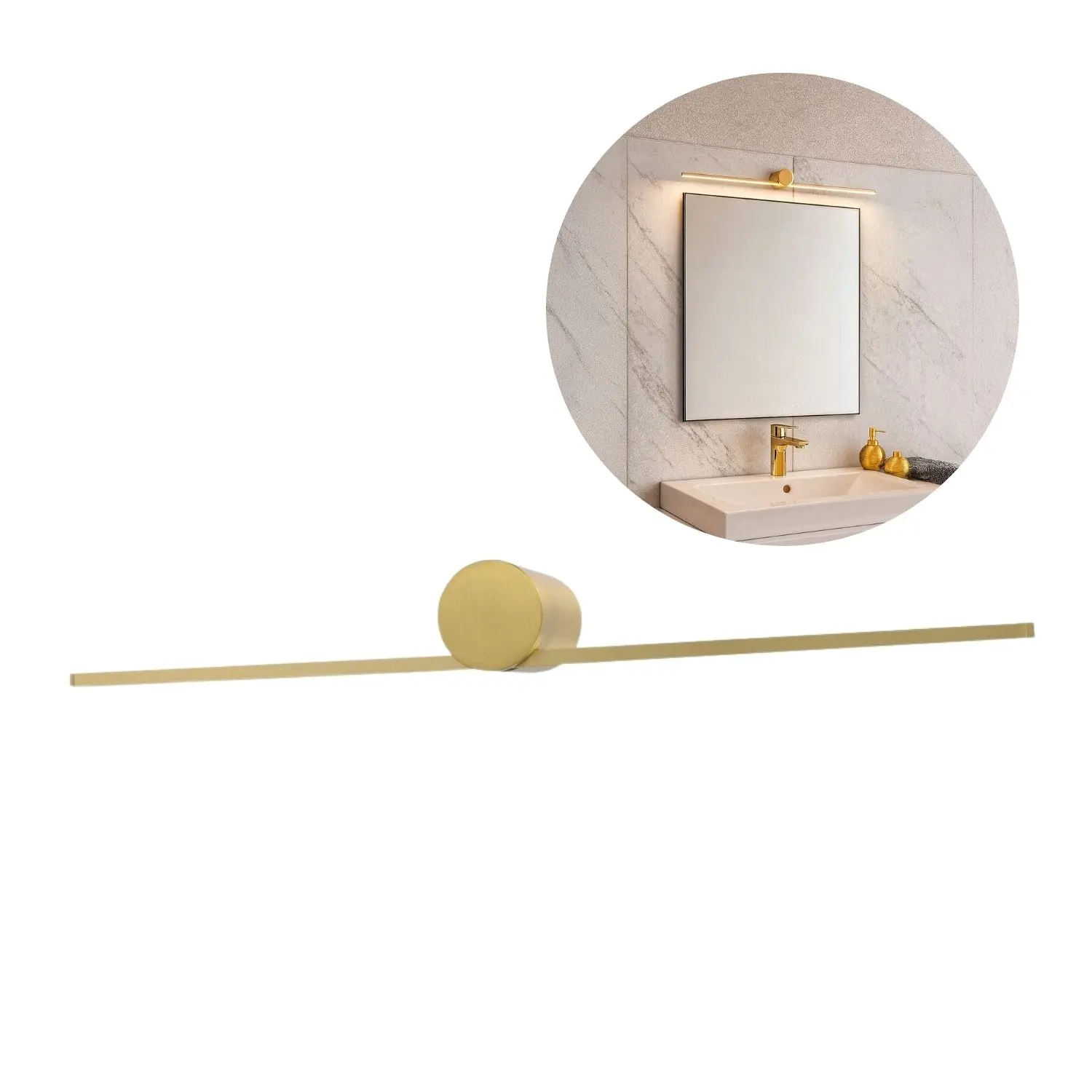 Spegelarmatur | 60cm | 4000K | 670lm | 9W | IP44 | ARTIST | Guld