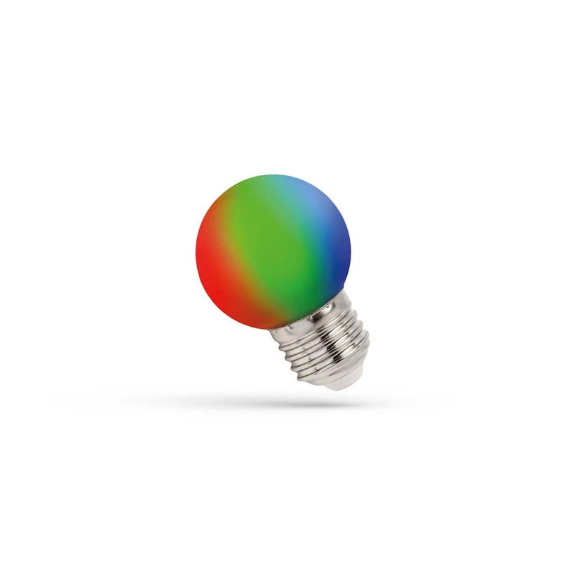 1W | E27 LED | RGB | 260° | 230V | Färgade lampa | Plus LED