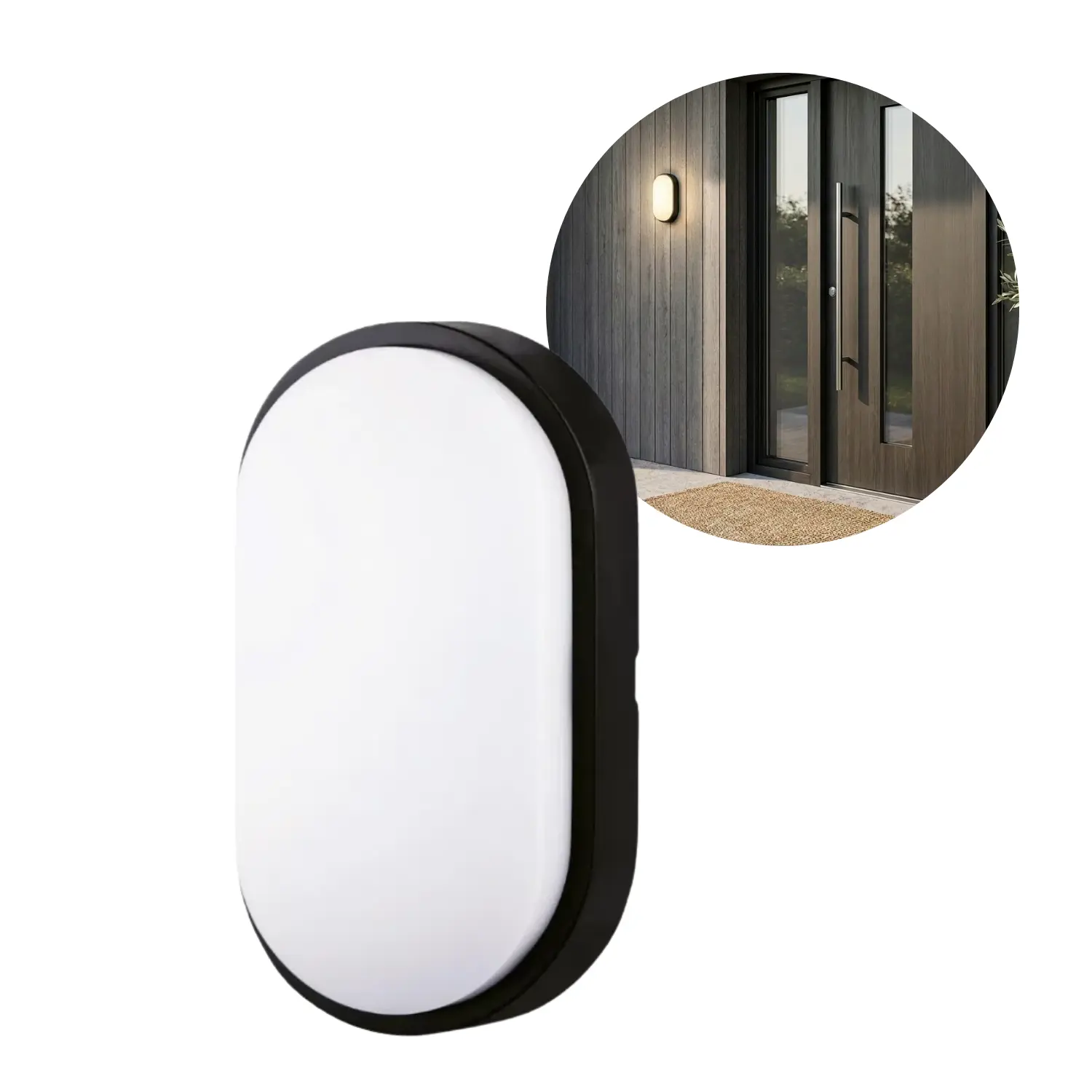 LED Plafond Lampe | Sort | Ø199 | IP54 | 4000K