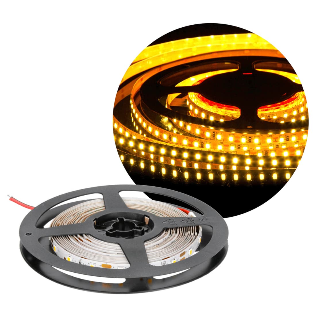 LED List 12V | 5m | Gul färg | 8 mm | 300 dioder | Dimbar | IP65 | Utomhus LED List 12V | 5m | Gul färg | 8 mm | 300 dioder | Dimbar | IP65 | Utomhus