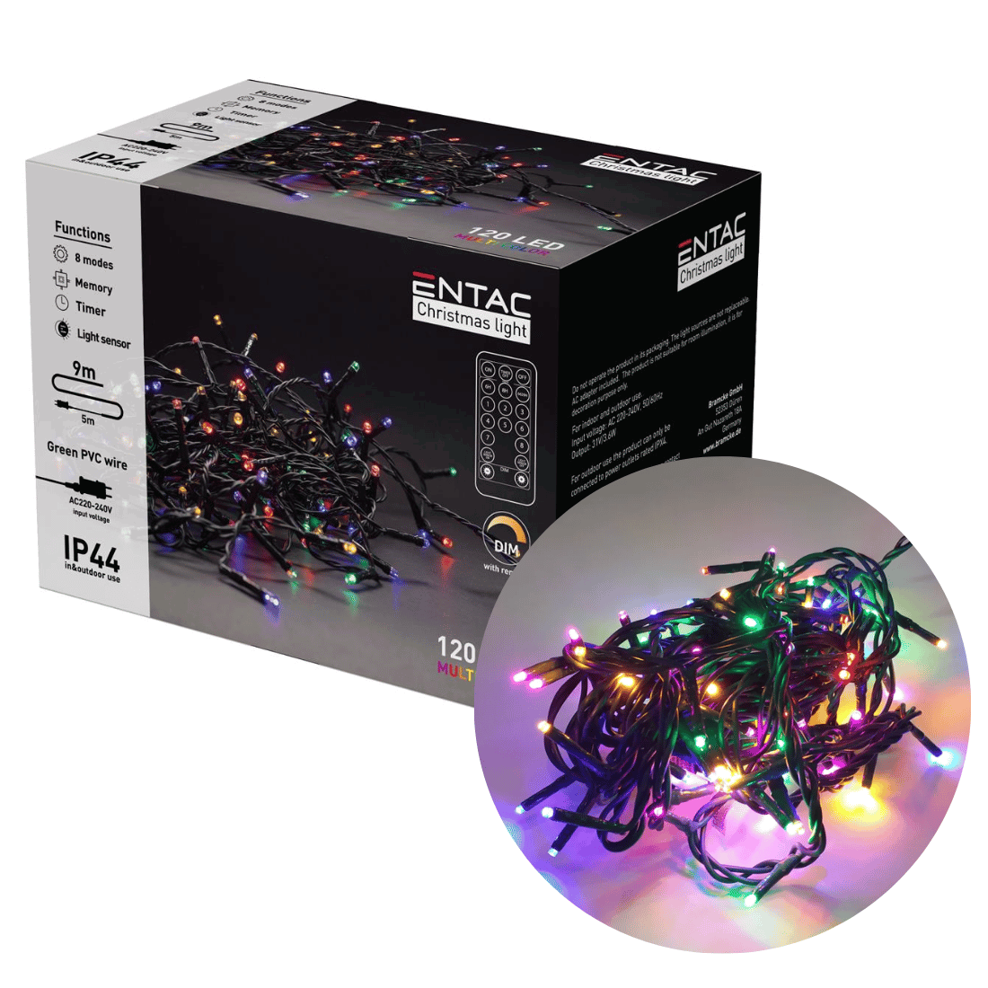 Demiawaking 100 LED Solar Lichterkette – 10 Meter, Warmweiß, IP44 Wasserdicht, Mit Sensor
