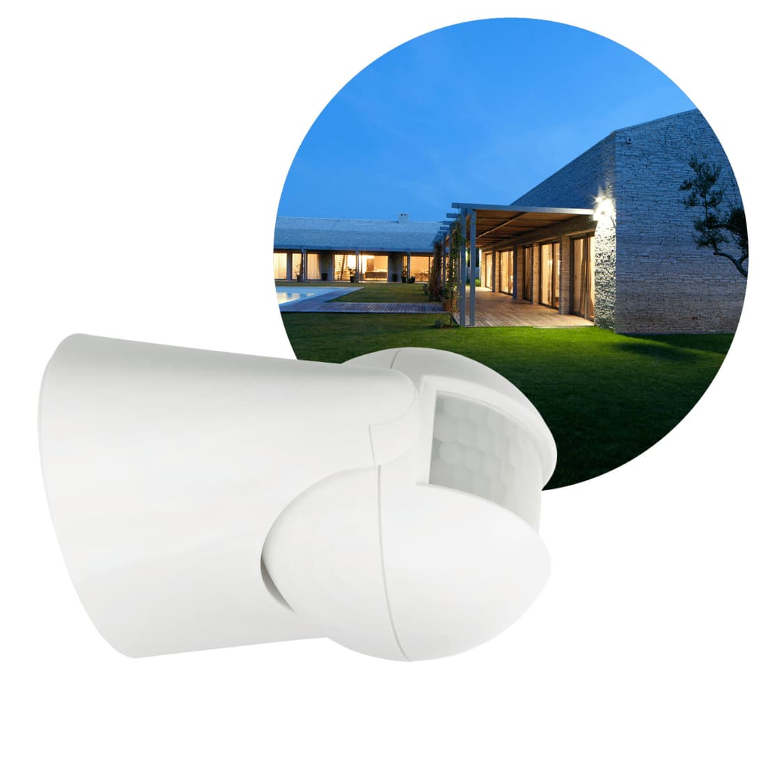 Bevægelsessensor Hvid - 12m - Udendørs sensor - LX39