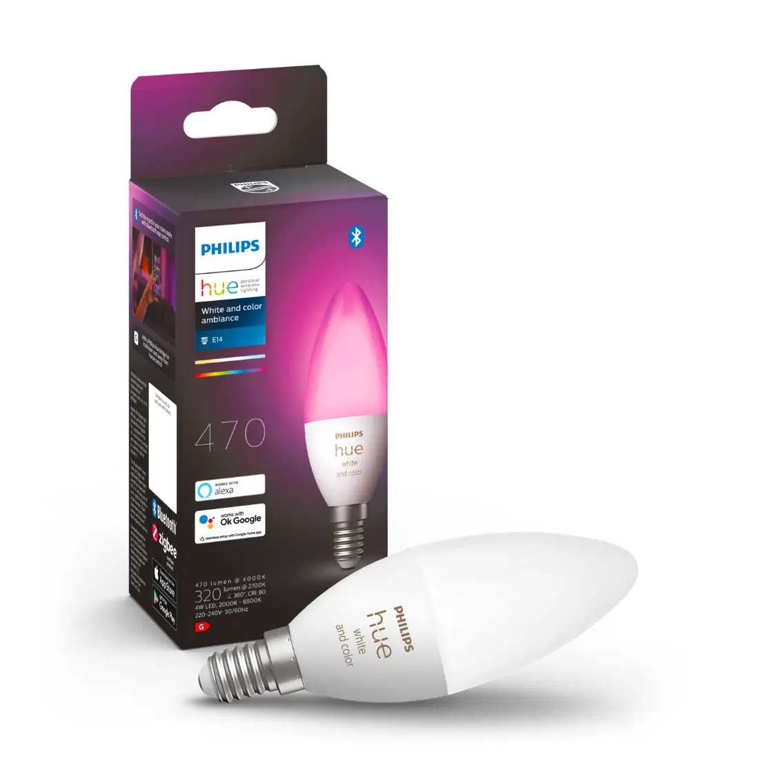 Philips Hue E14 White & Color Ambiance Kerte 470lm 53w