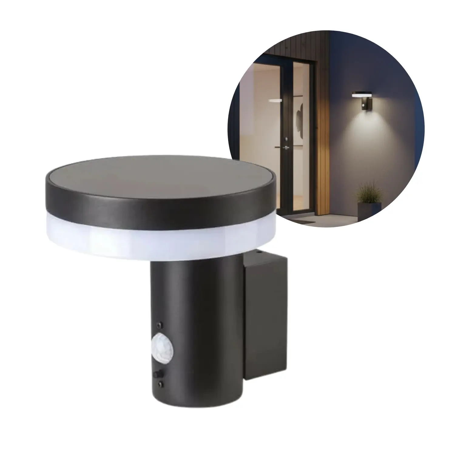 Außen Solar Wandleuchte | Sensor | 4000 K | 350 lm | SOLARIS 3 | Schwarz