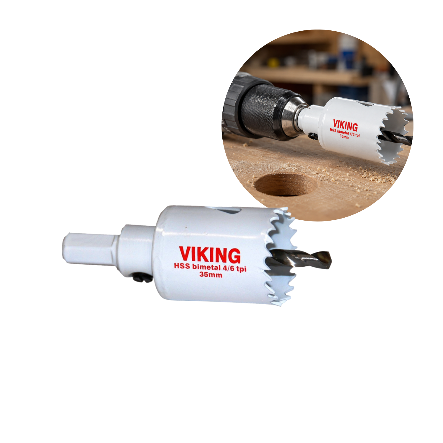 VIKING hulsav m/fast holder 25 mm - 1" (71 025H)
