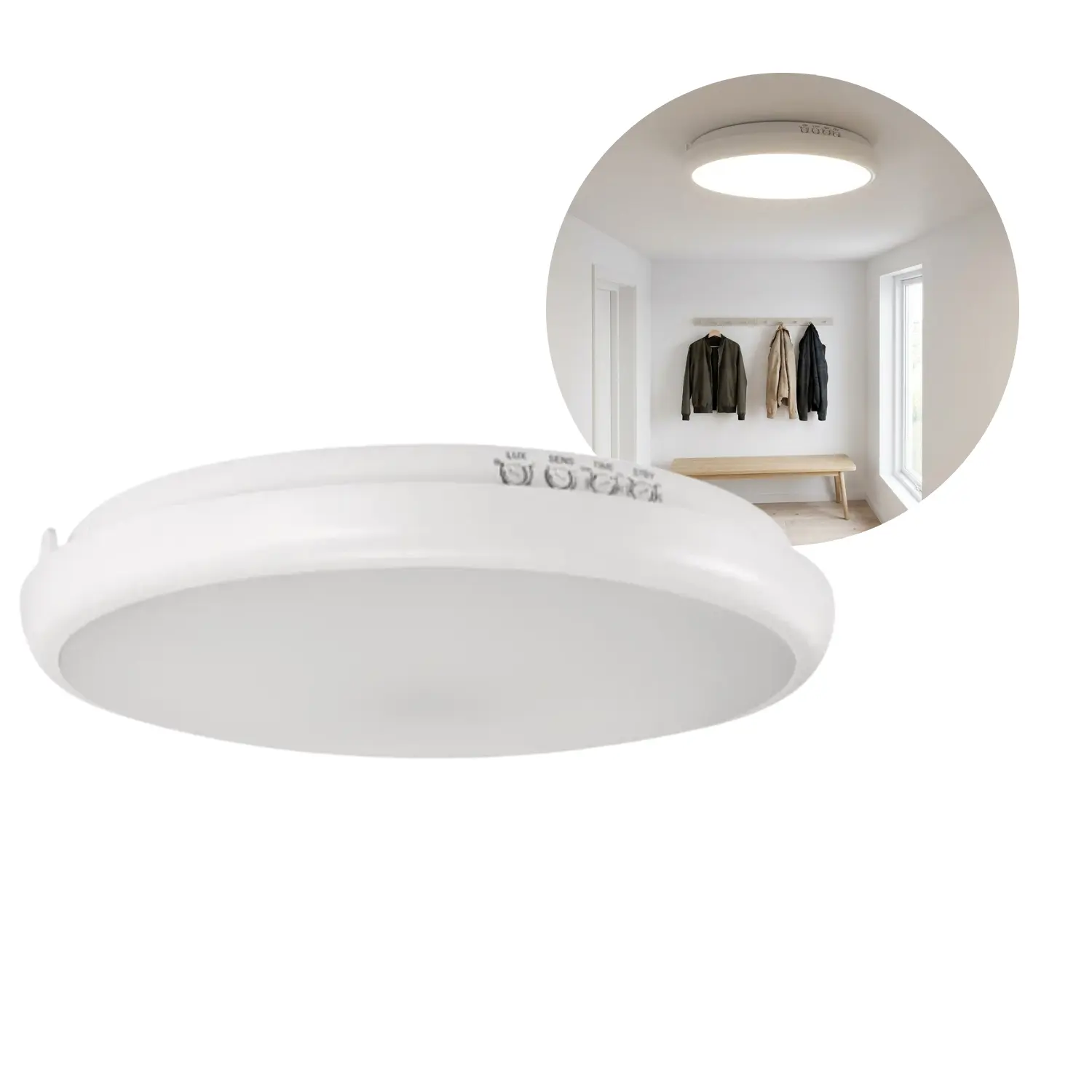 Taklampa Med Rörelsesensor | Inomhus/Utomhus | 21W | 3040 lm | 4000K | IP65 | IK10