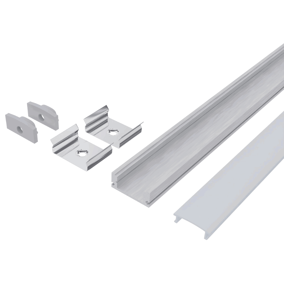 Aluprofil Med Milky Diffuser 17x7mm Til 12mm Led Strip