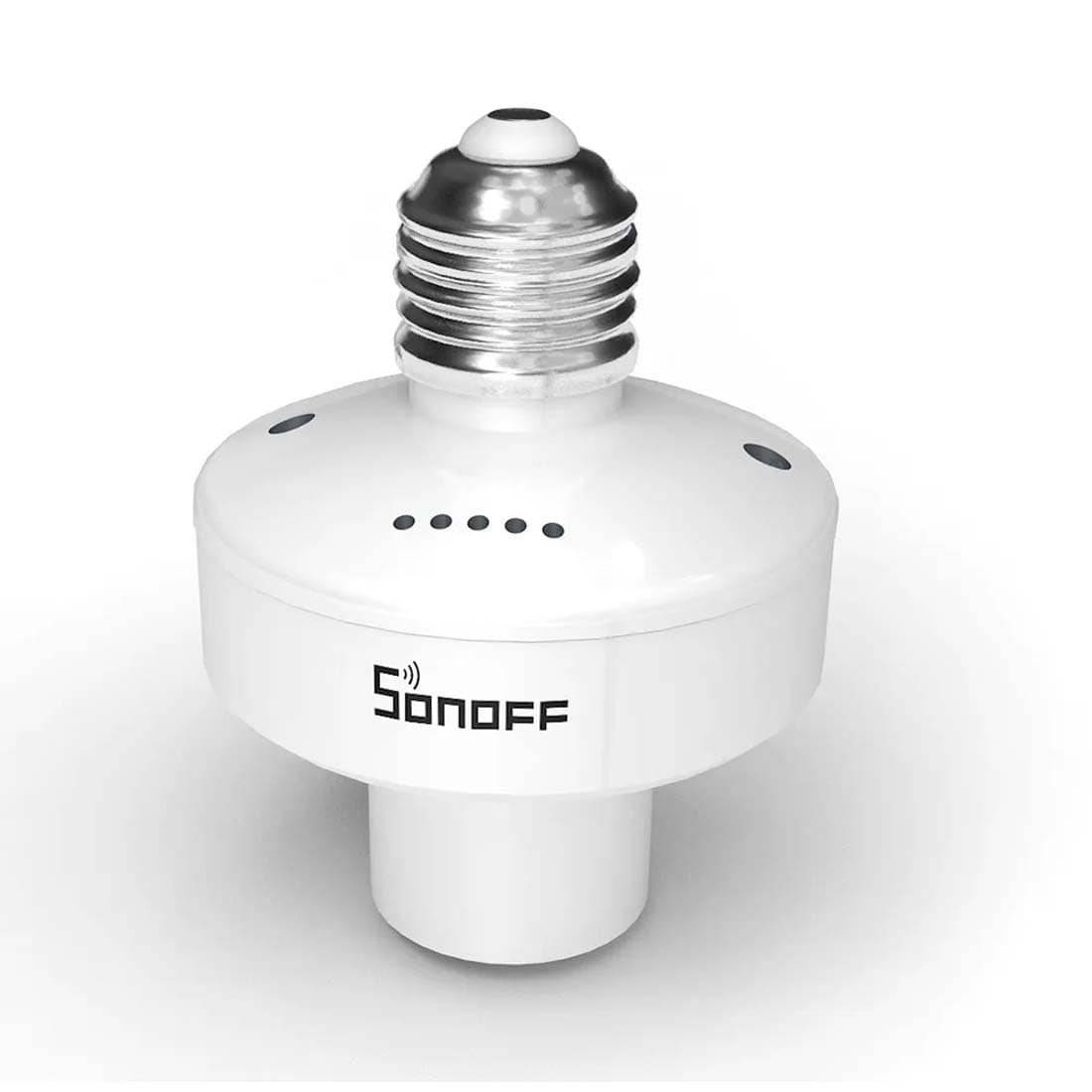 Se Sonoff - WIFI E27 Fatning Adapter - Smart Home - SlampherR2 hos PlusLED.dk
