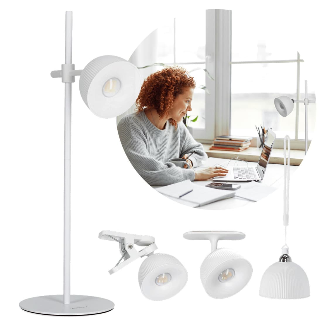 Tischleuchte mit Batterie | Weiß | 4in1 | CCT | 150lm | Dimmbar | 1200mAh