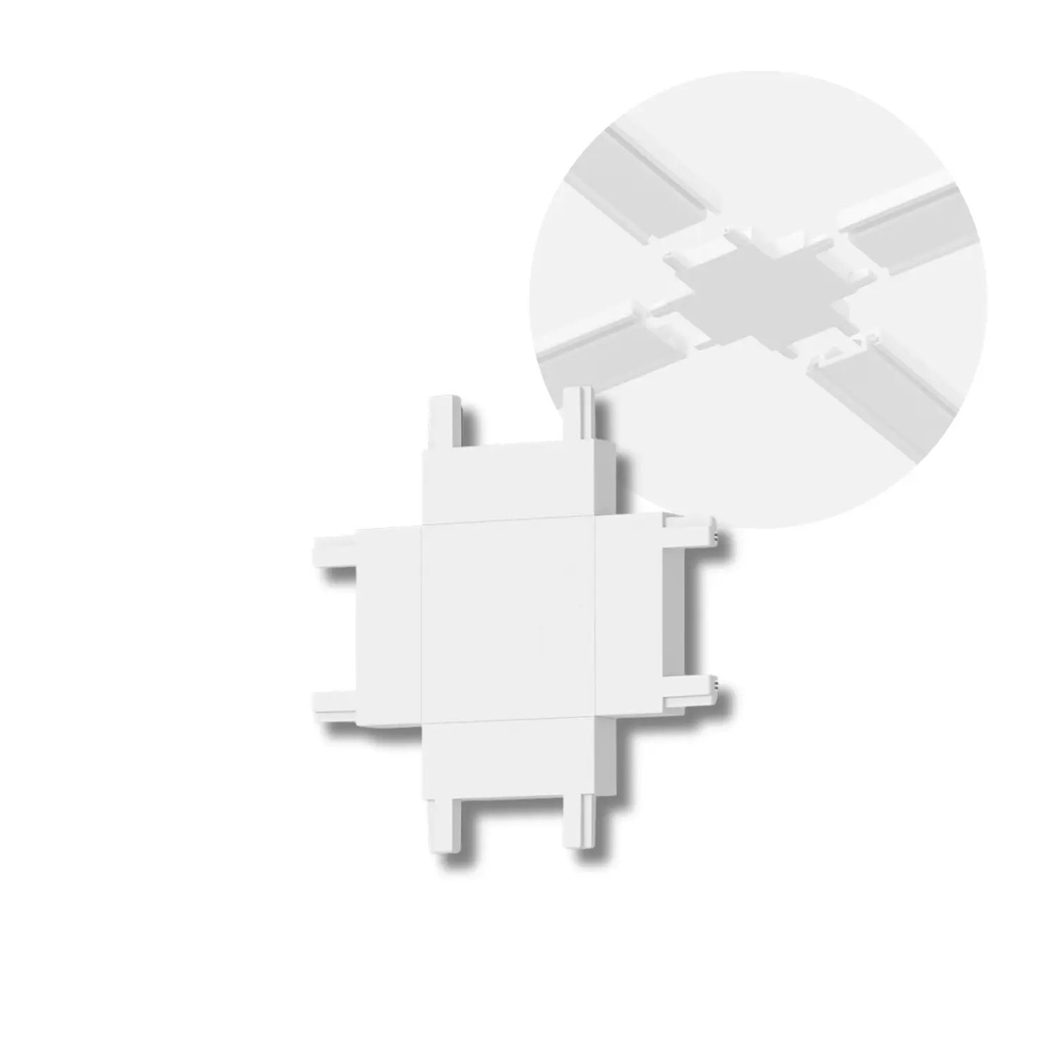 X-Samlestykke til SlimTrack Skinnesystem | 24 Volt | Hvid