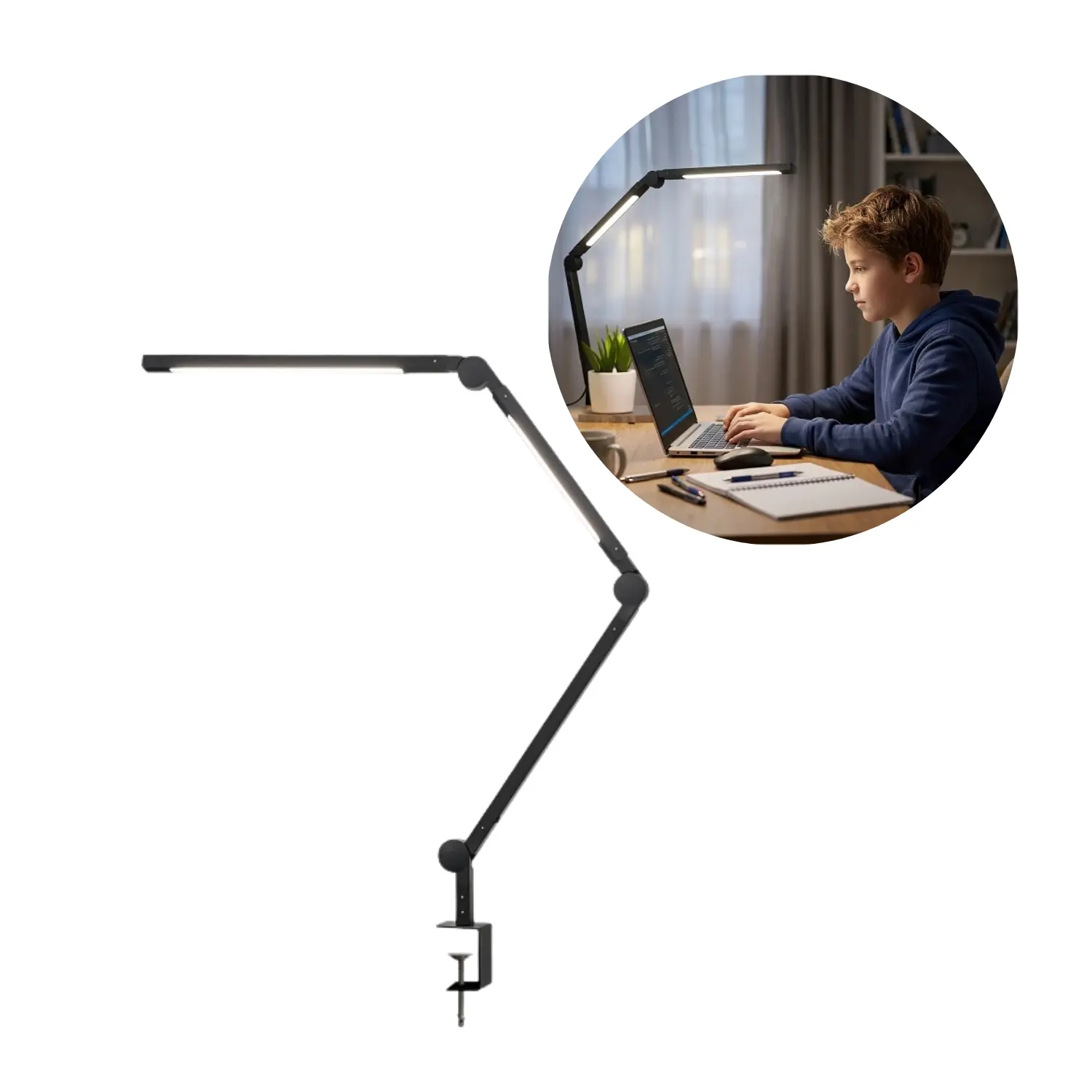 LED-bureaulamp | 800 lm | 20 W | TENUIX FOLD | Zwart