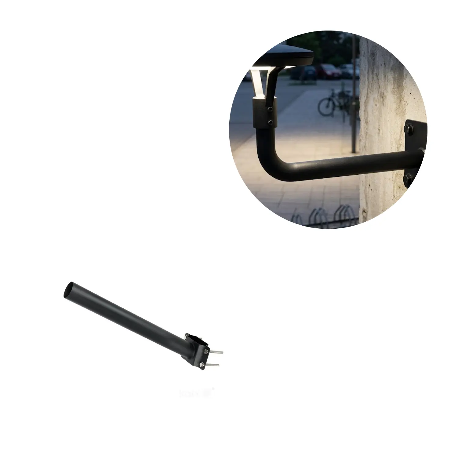 Lampenarm | 500 mm | Fi 48 mm | Wall Handle BASE SE | Zwart