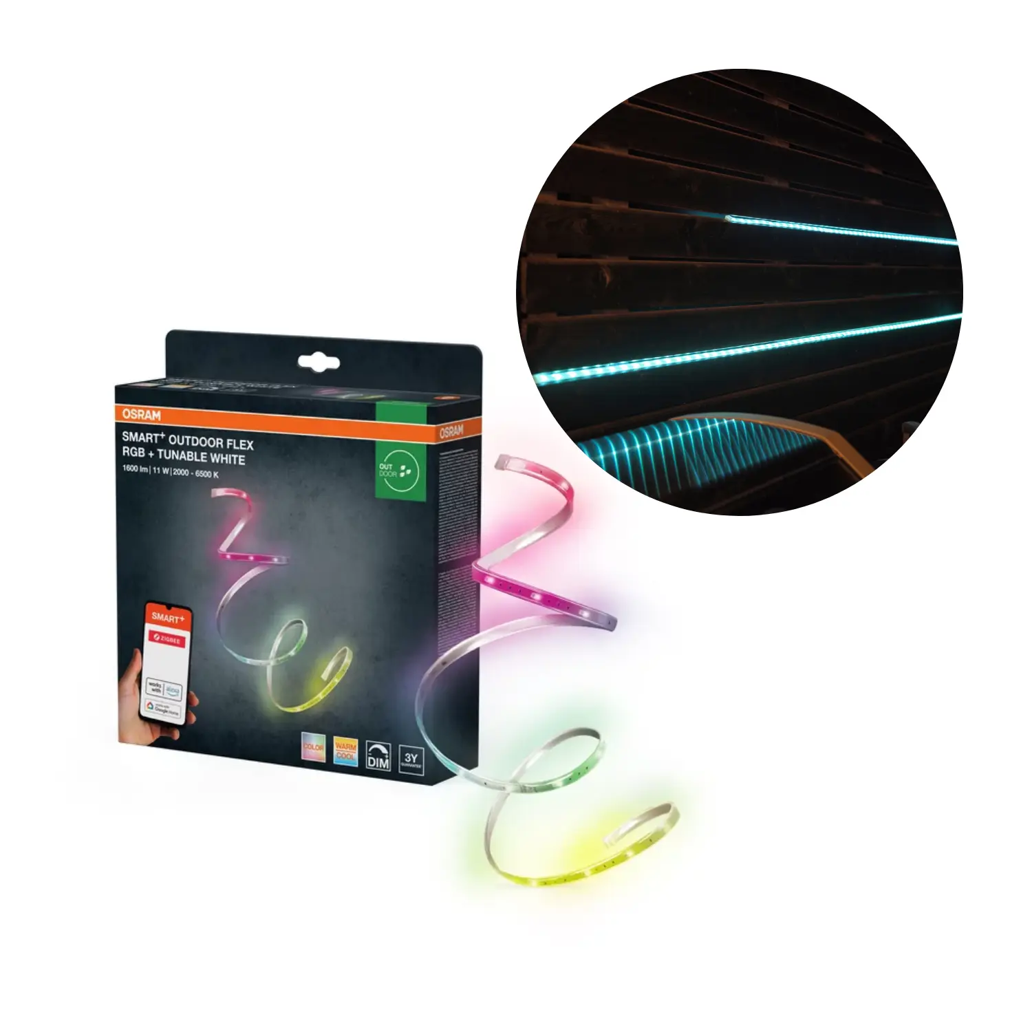 OSRAM Outdoor LED-Streifen | 5 Meter | RGBW| CCT | 11W | Plug n play