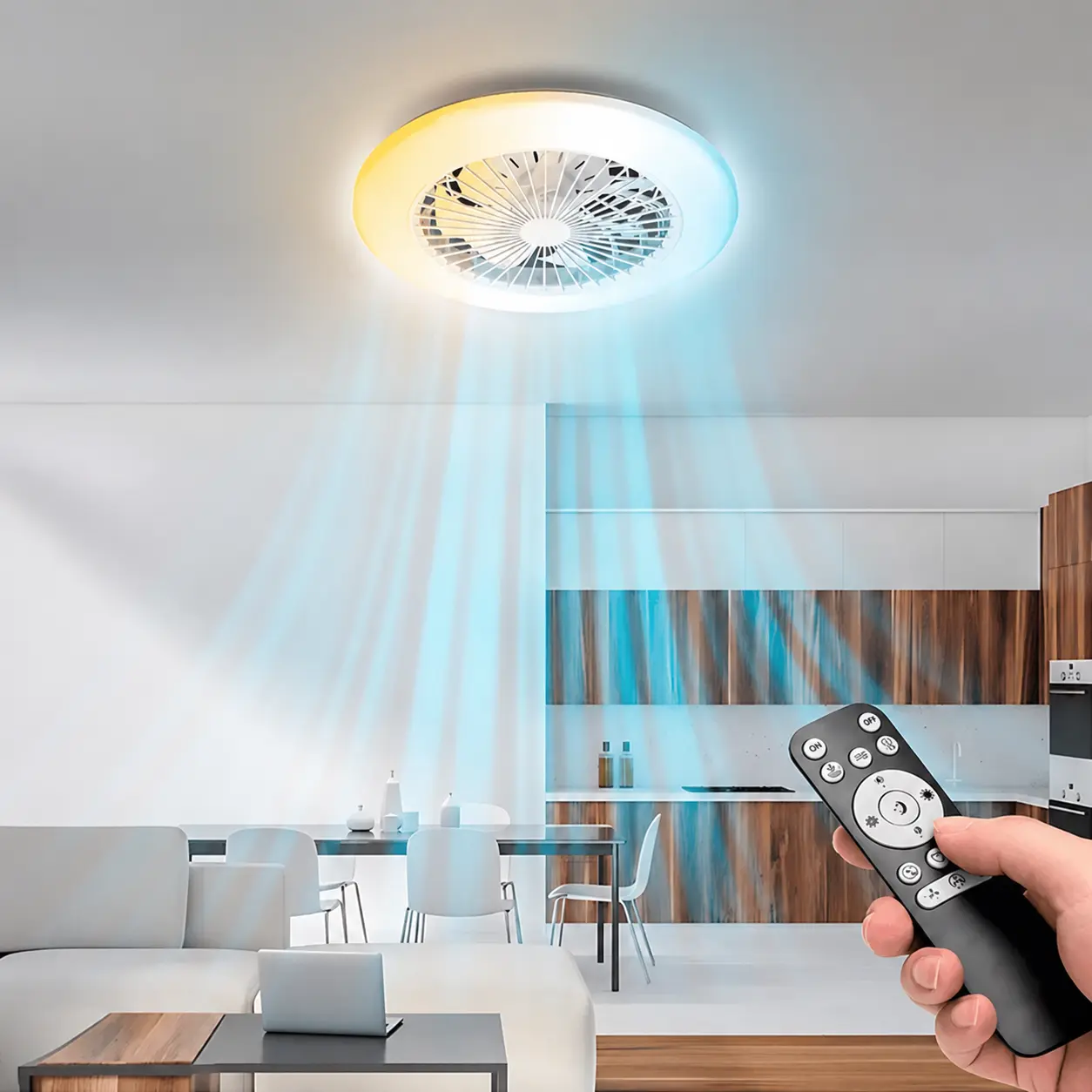 Deckenventilator mit Licht | 63W | CCT 3000-6500K | Ø485 | Fernbedienung