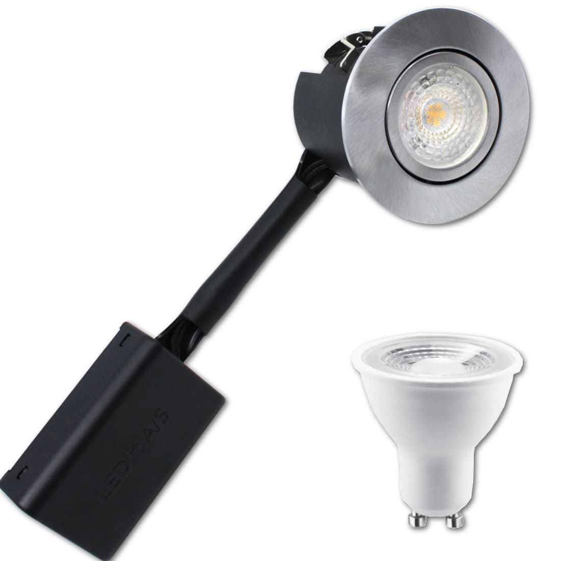 LED Spot Samsung i PRIMA - Børstet Alu - Gu10 - 230V (Ikke-Dæmpbar)
