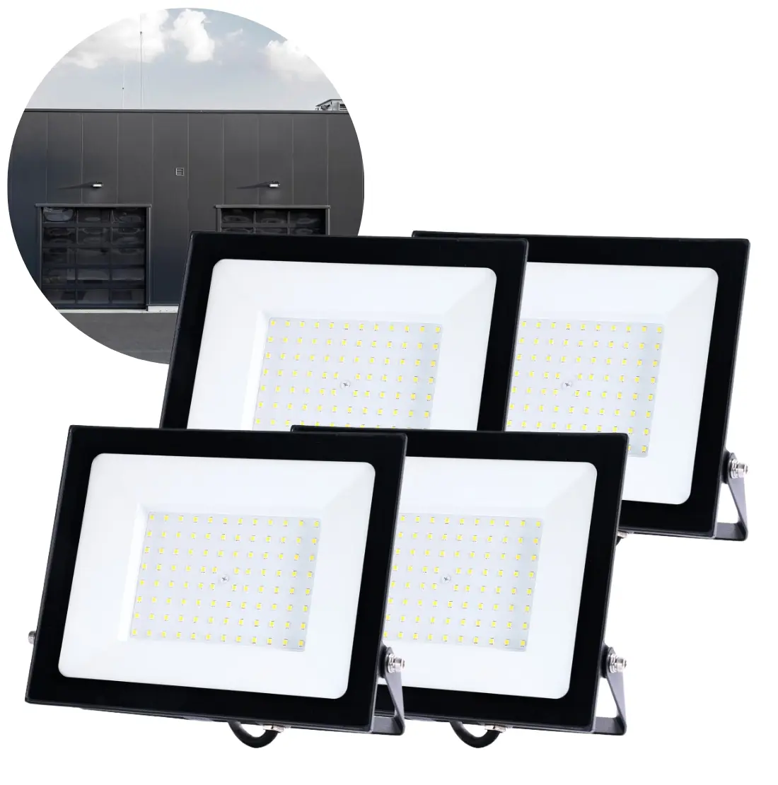 LED Flutlicht | 4er-Pack | 100W | 8500lm | 4000K | IP65
