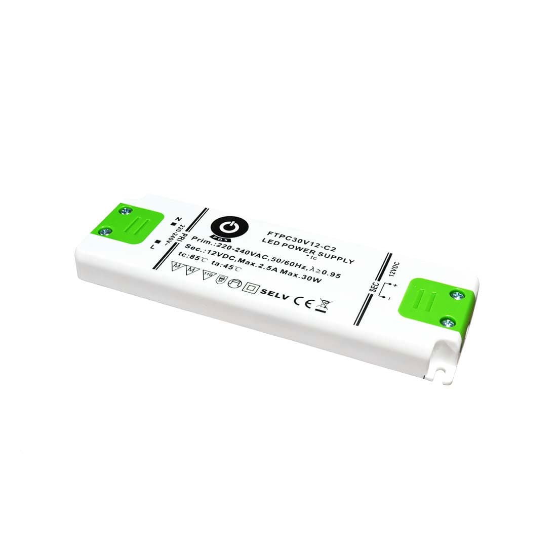 Trasformatore DT-NS IP20 AC220V DC24V LED Driver, Constant Voltage, 48Watt Max