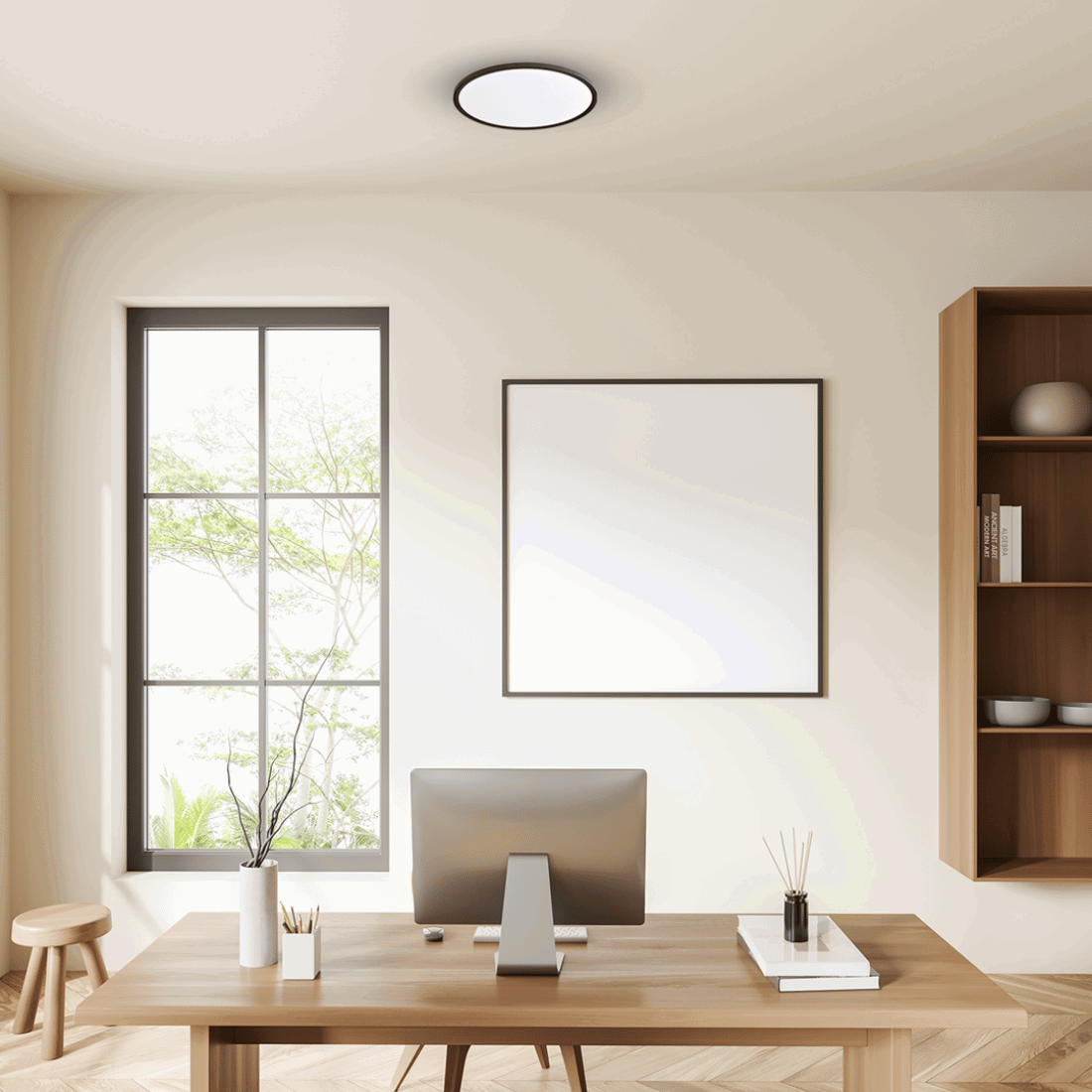 MAQ Taklampa | Slim | Ø500mm | CCT | 4300lm | 40W | Svart