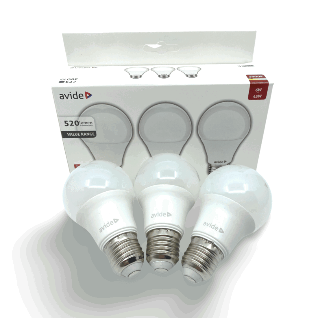 E27 LED-Glühbirnen | 520lm | 3000K | 6W | Value Pack mit 3 Stk.