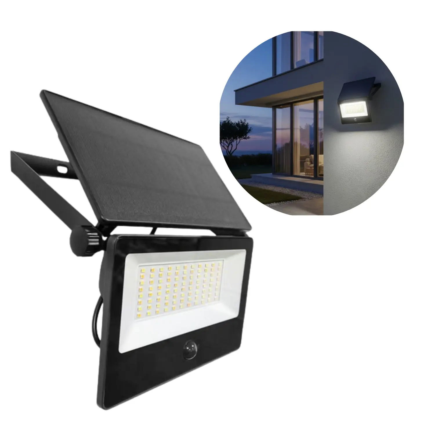 LED-solcellsdriven väggstrålkastare | 30 W | 2800 lm | 3CCT | IP54