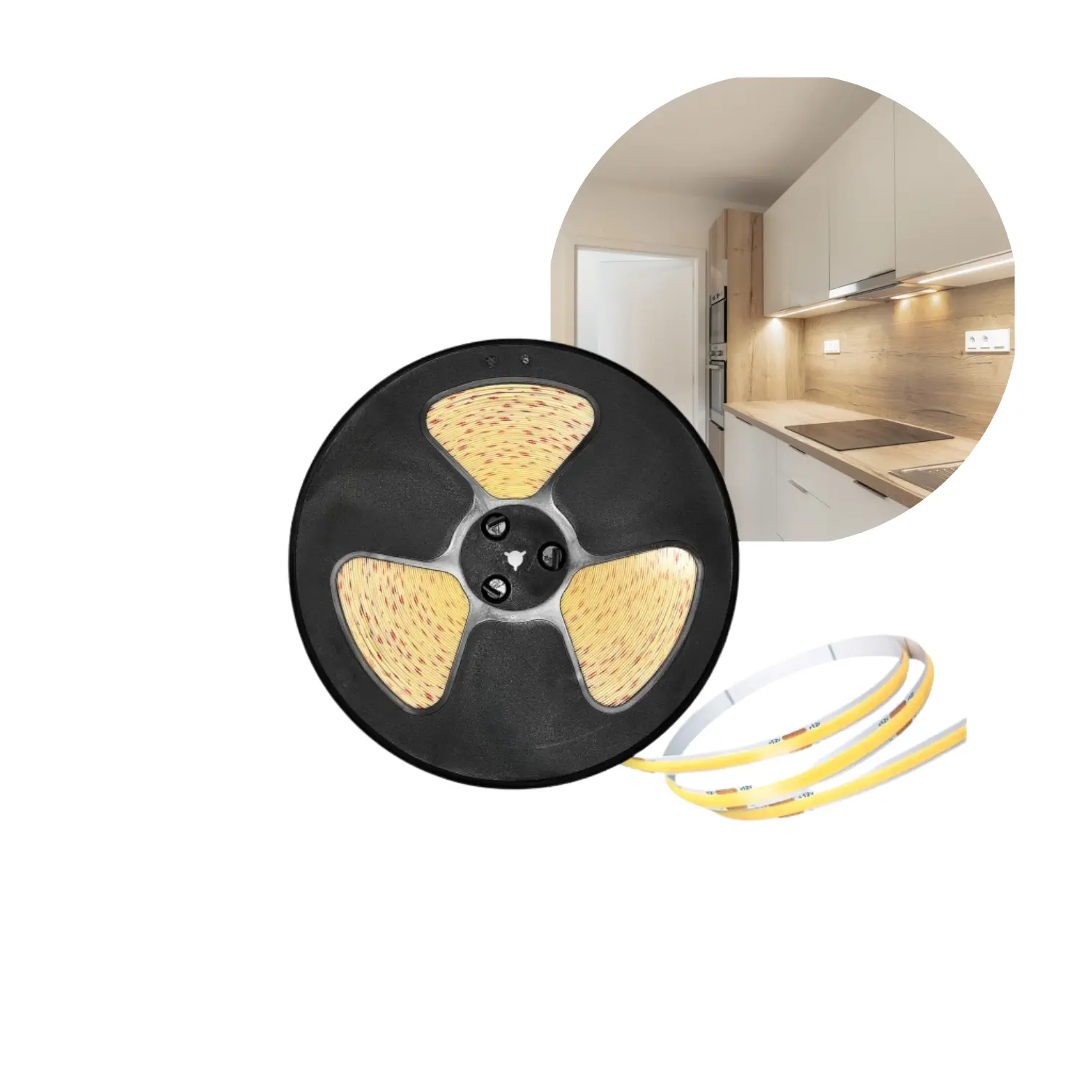 COB LED Strip 12V | 50m | 8mm | 4000K | 1000lm/m | 10W/m | IP20
