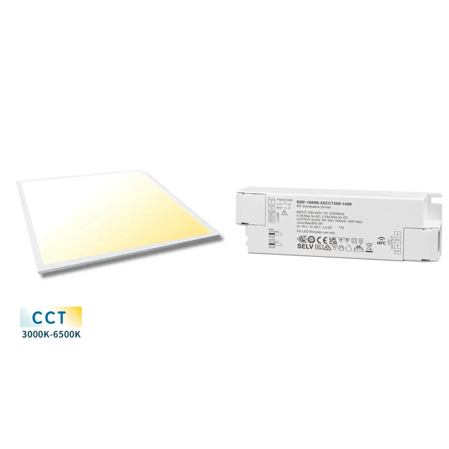 LED Panel 60x60 | Dæmpbar | CCT | 3200lm | 32W | Inkl. RF Driver | SMART | Hvid
