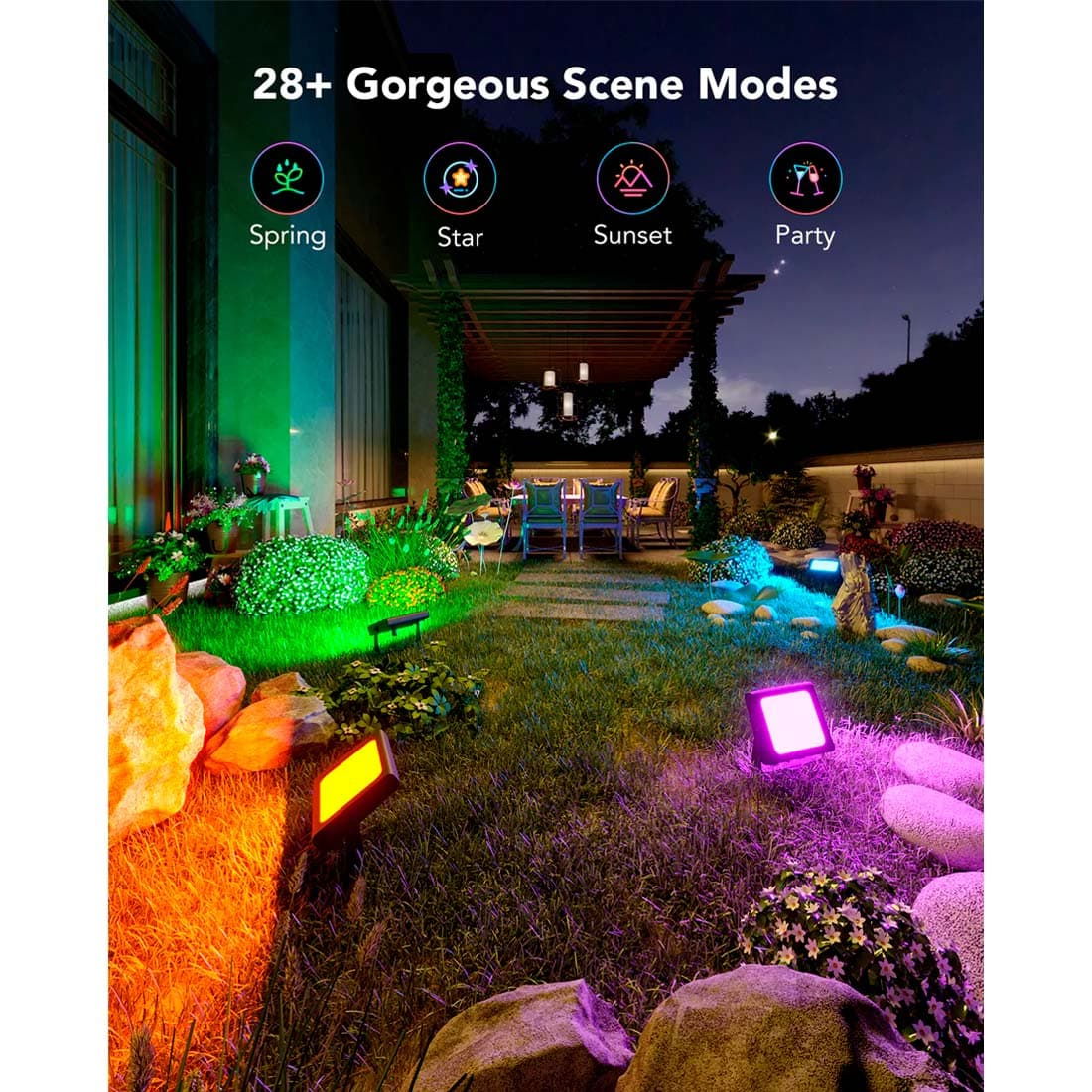 Govee LED Smart Flood Lights IP66 RGBIC+CCT