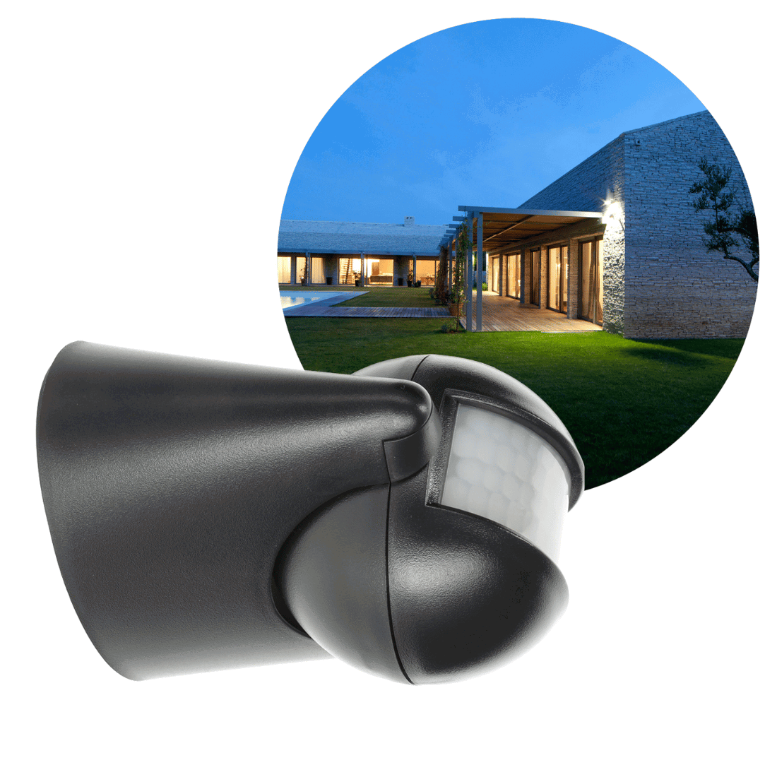 Bevægelsessensor Sort - 12m - Udendørs sensor - LX39